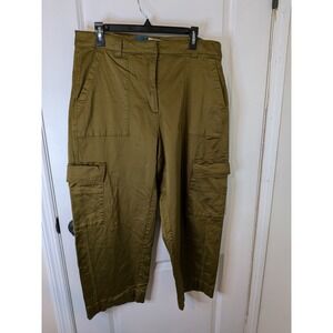 Old Navy Extra High-Rise Cargo Pants Olive Green Straight Leg Womens 16 Utility